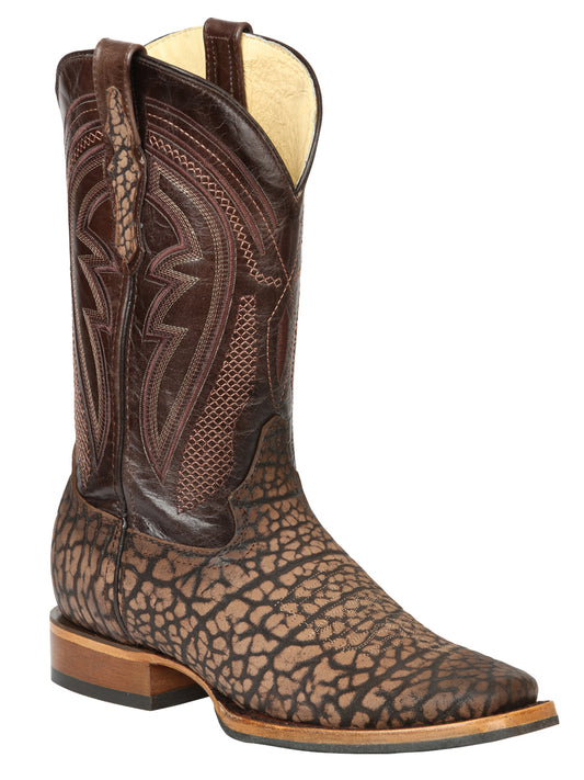 El General Men's Square Toe Cowboy Boot - Sand Cuello de Toro 45667