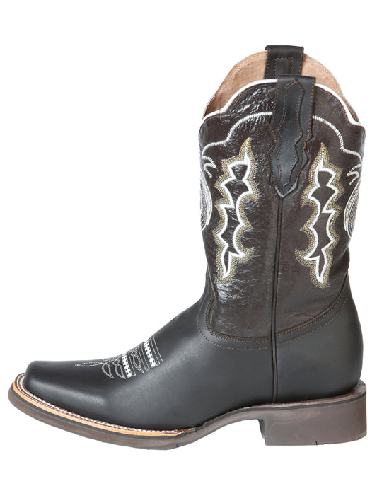 El General Men's Narrow Square Toe Classic Cowboy Rodeo Boot - Dark Brown - 51118