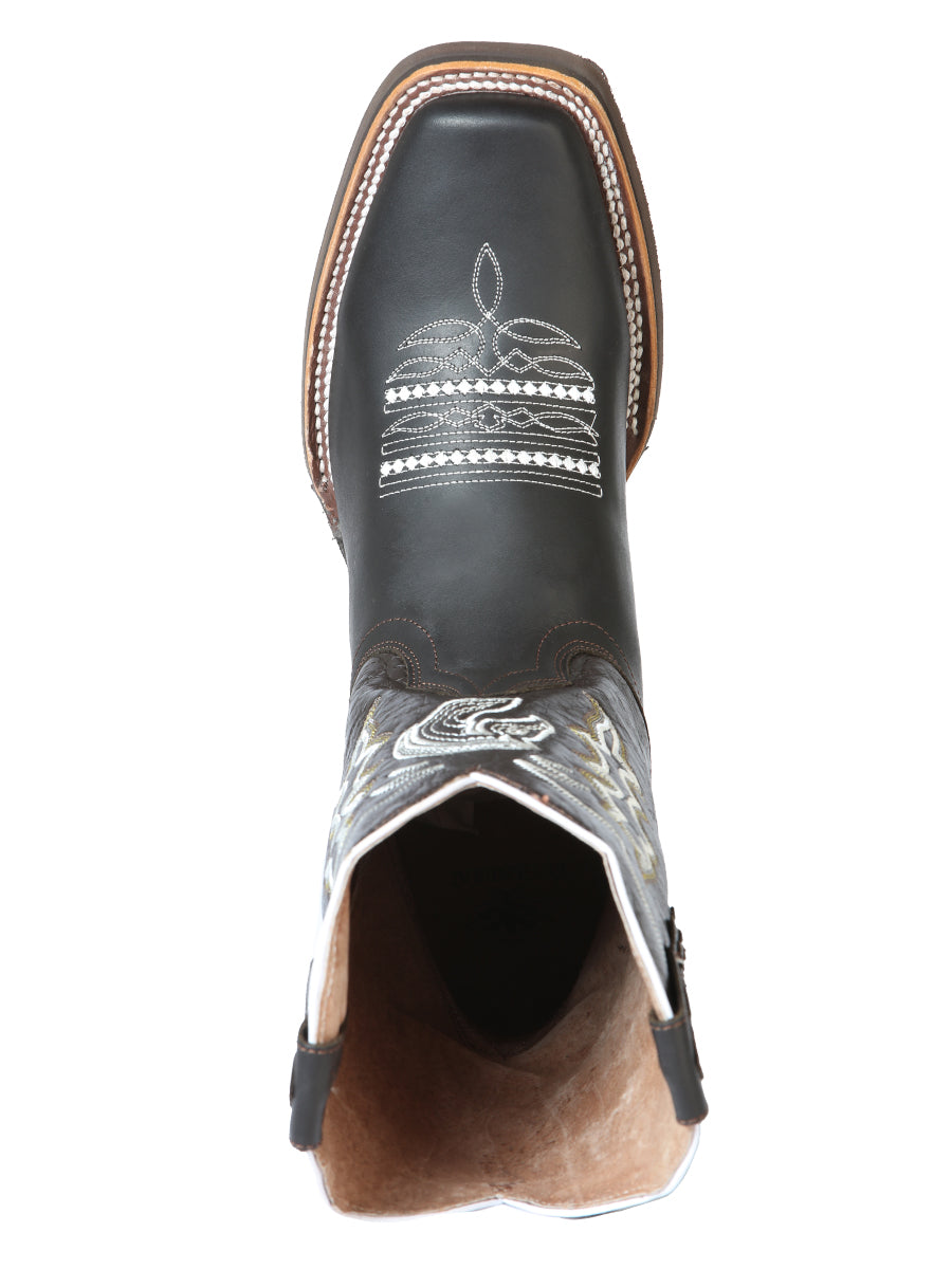 El General Men's Narrow Square Toe Classic Cowboy Rodeo Boot - Dark Brown - 51118