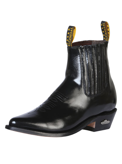 El General Men's Ankle Cowboy Boot - Black Chameleon 181