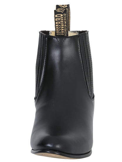 El Besserro Men's Charro Ankle Boot - Leather Black 207