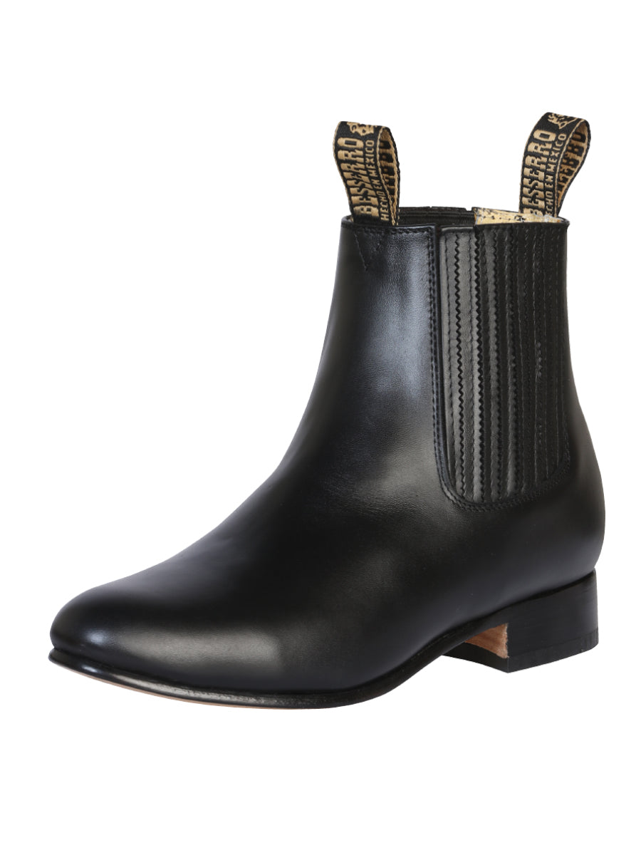 El Besserro Men's Charro Ankle Boot - Leather Black 207