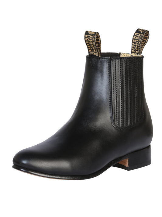 El Besserro Men's Charro Ankle Boot - Leather Black 207