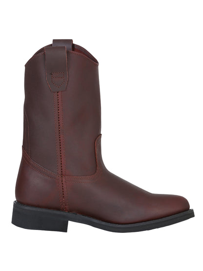 Establo Men's Work Cowboy Boot - Leather Grasso - Waterproof- Shedron -Dark Brown 316