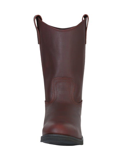 Establo Men's Work Cowboy Boot - Leather Grasso - Waterproof- Shedron -Dark Brown 316