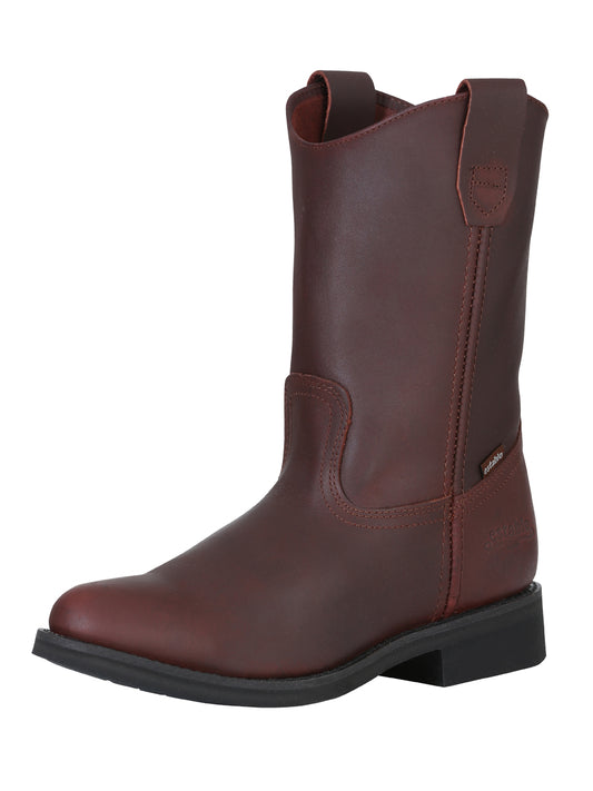 Establo Men's Work Cowboy Boot - Leather Grasso - Waterproof- Shedron -Dark Brown 316