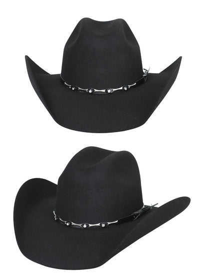 El General Wool Cowboy Hat - J Brim/Minnick Crown - Black 23075