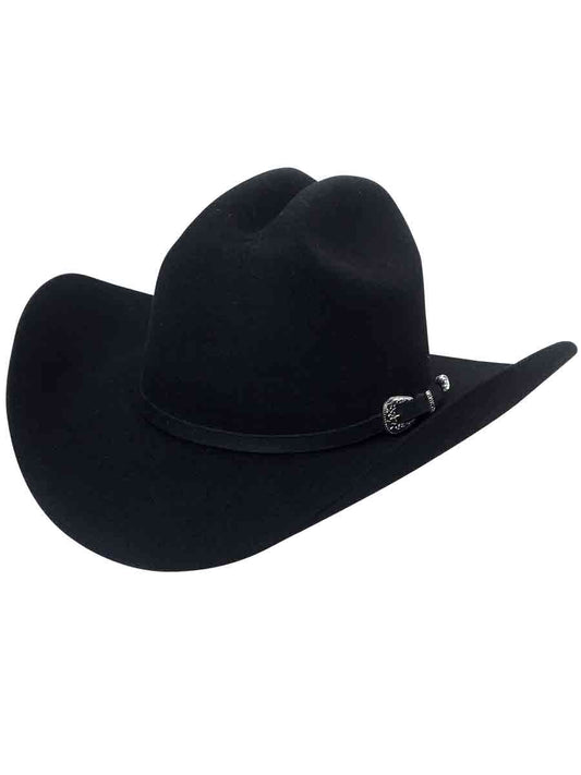 El General Wool Cowboy Hat - Cattleman Crown/Round Brim- Black 25650