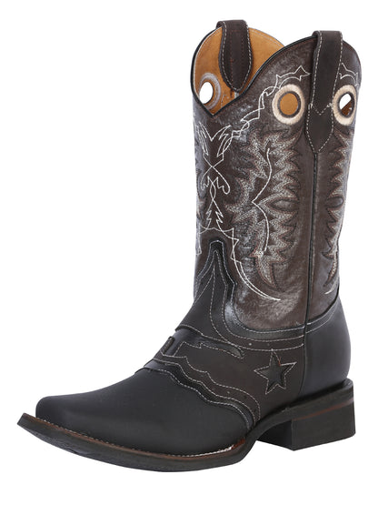 El General Men's Narrow Square Toe Cowboy Boot - Kevlar Black 33308