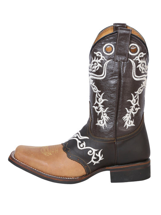 El General Men's Narrow Square Toe Boot - Crazy Honey/ Dark Brown Bull 33316