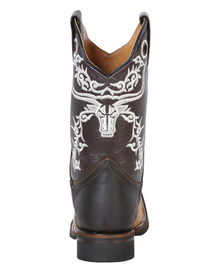 El General Men's Narrow Square Toe Boot - Crazy Honey/ Dark Brown Bull 33316