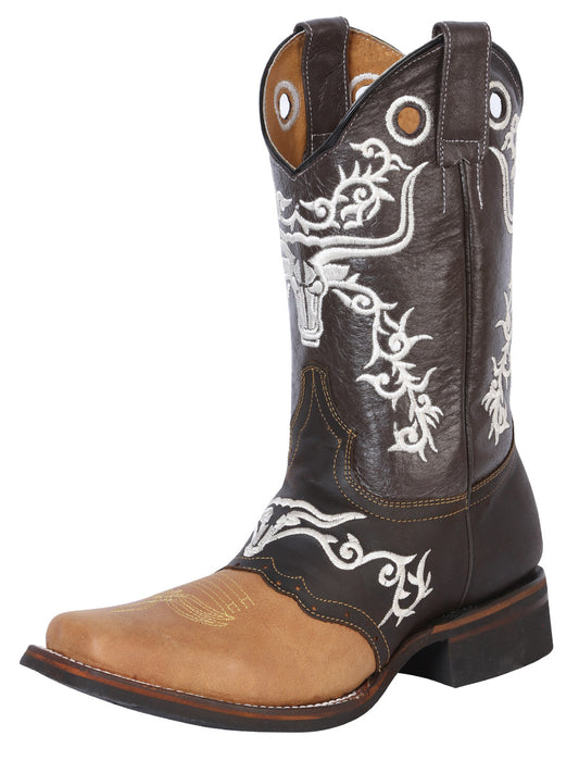 El General Men's Narrow Square Toe Boot - Crazy Honey/ Dark Brown Bull 33316
