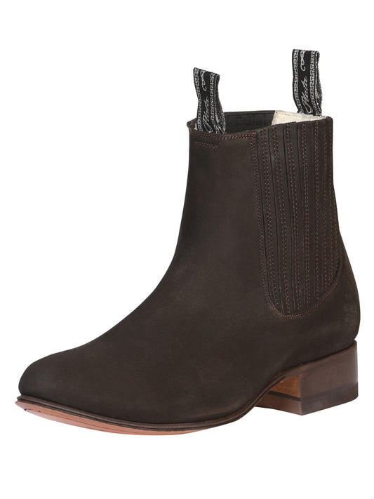 El Canelo Plata Botin Charro Ankle Boot - Nubuck Brown 34291