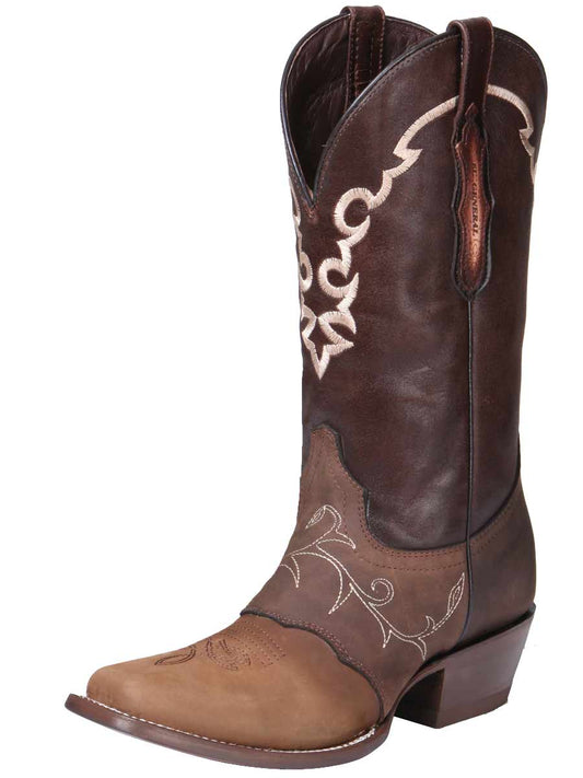 El General Womens Narrow Square Toe Cowboy Boot - Crazy Camel 34510