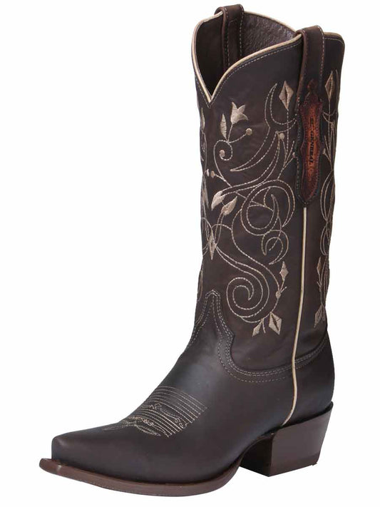 El General Women’s Narrow Toe Cowboy Boot - Chocolate 34511