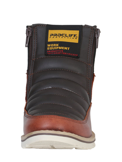 ProCliff Women's Ankle Work Boot w Zipper- Wine 35205