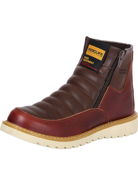ProCliff Women's Ankle Work Boot w Zipper- Wine 35205