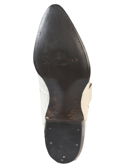 El Señor de los Cielos x El General Men’s Cowboy Boot - Bone White Caiman Print 40845