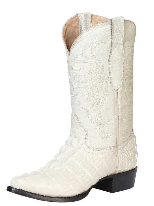 El Señor de los Cielos x El General Men’s Cowboy Boot - Bone White Caiman Print 40845
