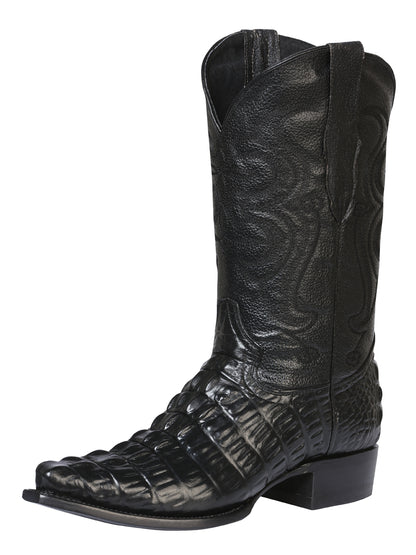 El Senor de los Cielos x El General Men's Cowboy Boot - Black Caiman Print 40854