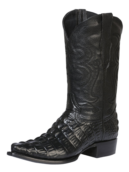 El Senor de los Cielos x El General Men's Cowboy Boot - Black Caiman Print 40854