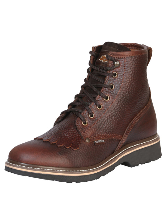 Establo Men’s Work Ankle Boot - Honey Lace-Up 40963