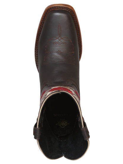 El General Women's Square Toe Cowboy Boot - Dark Brown 41785