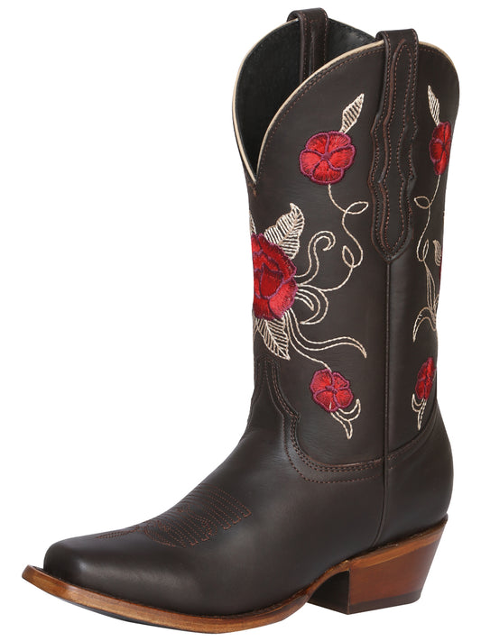 El General Women's Square Toe Cowboy Boot - Dark Brown 41785