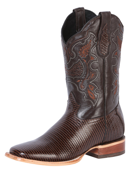 El General Men's Square Toe Cowboy Boot - Cigar Lizard Print 41791