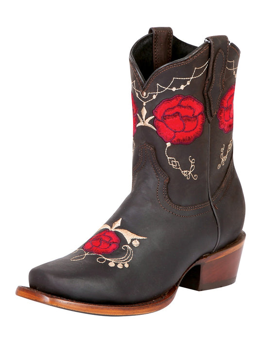 El General Women's Square Toe Cowboy Boot  - Chocolate 41832