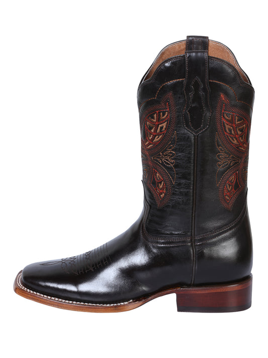 El General Men's Square Toe Cowboy Boot - Brown 41990