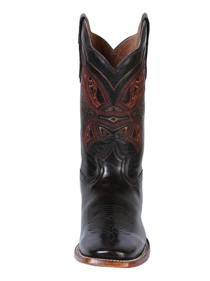 El General Men's Square Toe Cowboy Boot - Brown 41990
