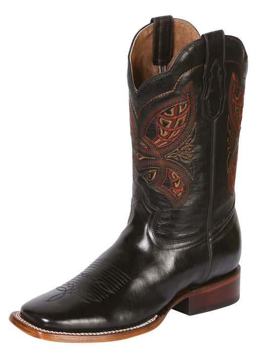 El General Men's Square Toe Cowboy Boot - Brown 41990