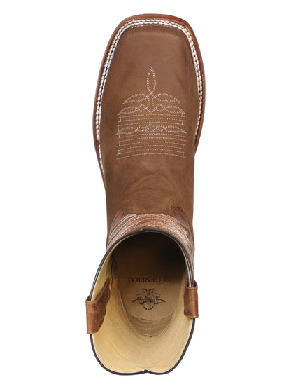 El General Men's Square Toe Cowboy Boot - Crazy Tan 42993