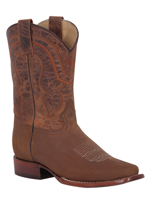 El General Men's Square Toe Cowboy Boot -  Crazy Tan 42997