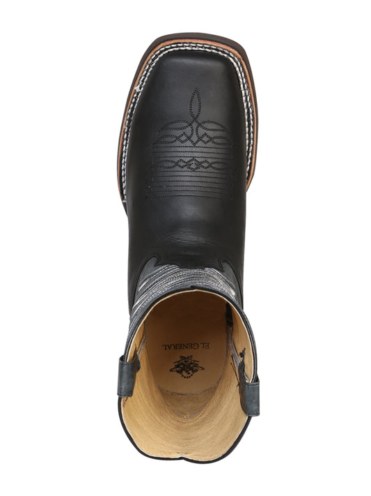 El General Men's Square Toe Cowboy Boot - Crazy Black 43002