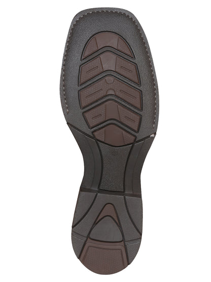El General Men's Square Toe Cowboy Boot - Crazy Dark Brown 43004
