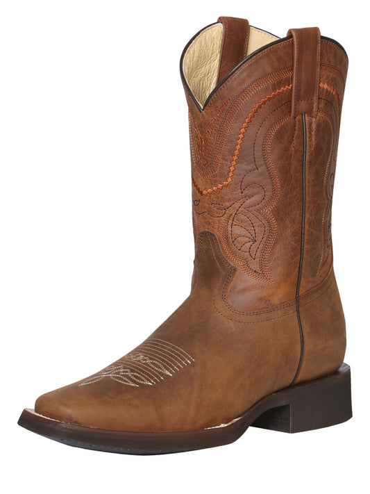 El General Men's Square Toe Cowboy Boot - Crazy Tan 43005