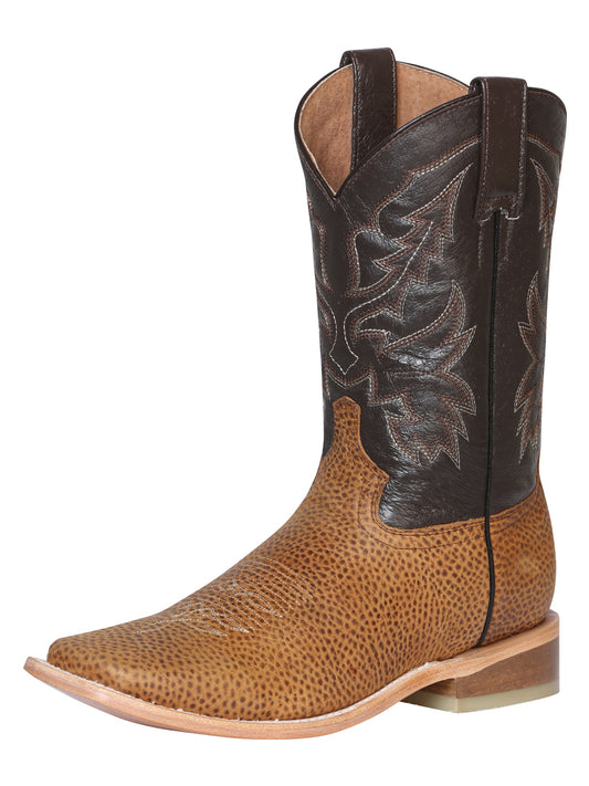 El General Men's Square Toe Cowboy Boot - Floter - Light Brown 43009