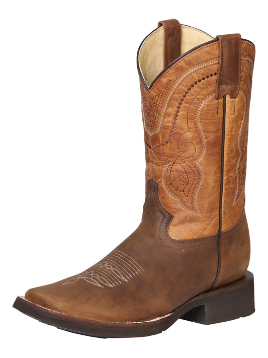 El General Men's Square Toe Cowboy Boot - Crazy Tan 43011