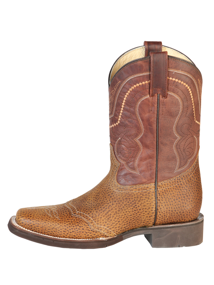 El General Men's Square Toe Cowboy Boot - Crazy  Honey 43012