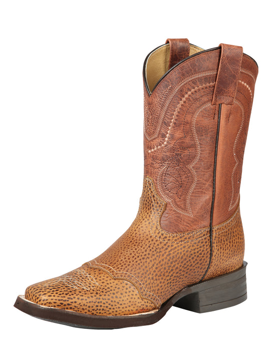 El General Men's Square Toe Cowboy Boot - Crazy  Honey 43012