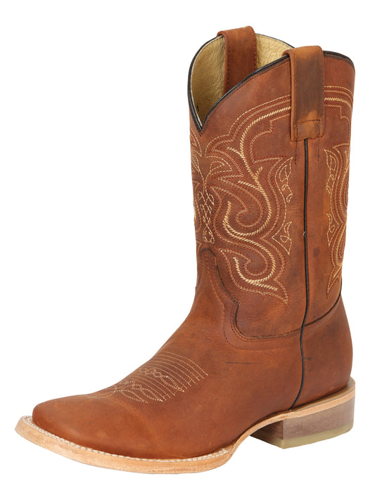 El General 100 Años Men’s Square Toe Cowboy Boot - Cognac 43537