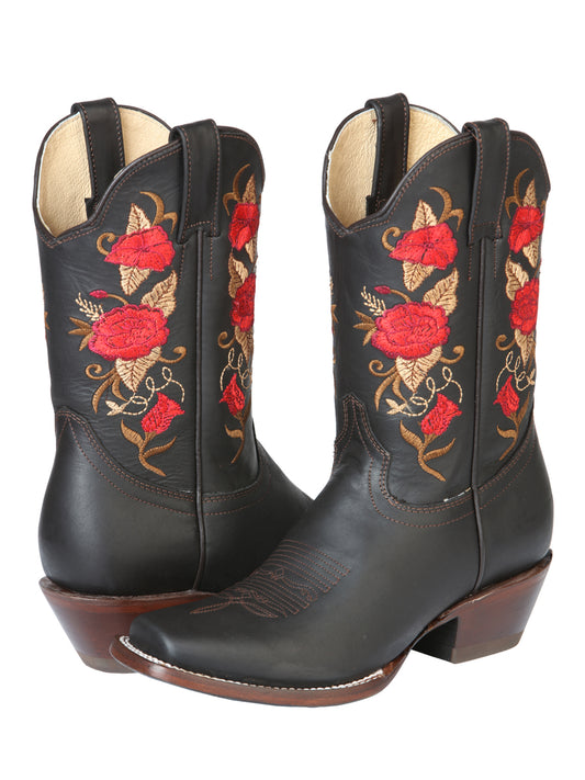 El General Women's Square Toe Cowboy Boot  -  Chocolate 43663