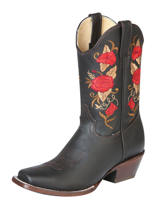 El General Women's Square Toe Cowboy Boot  -  Chocolate 43663