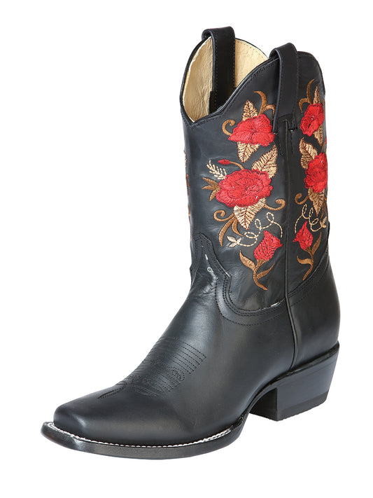 El General Women's Square Toe Cowboy Boot  - Black 43664