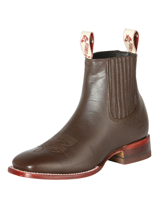 El Canelo Men’s Square Toe Fronterizo Ankle Boots Botin - Ikon Brown 44241