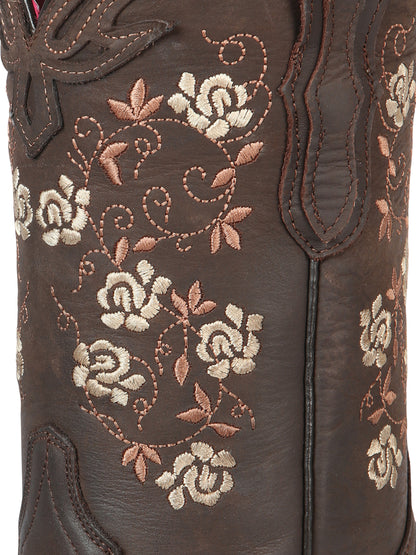 El General Women's Square Toe Cowboy Boot - Brown 44635