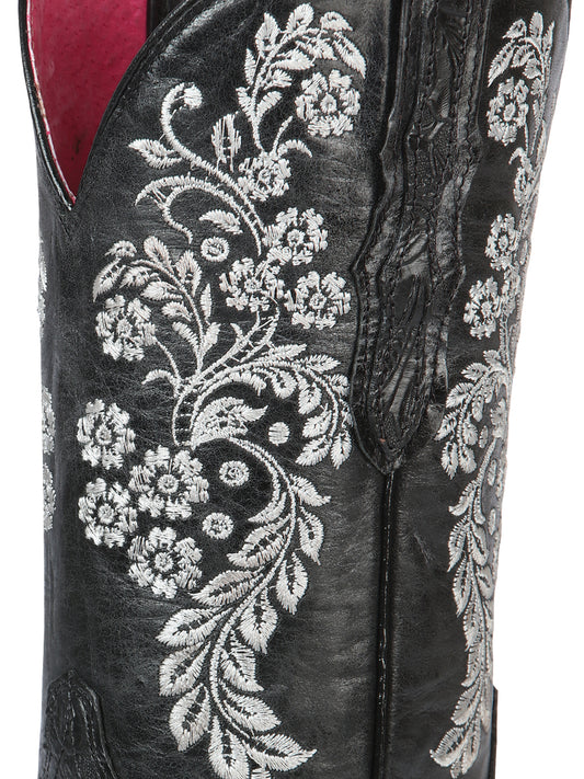 El General Women's Square Toe Cowboy Boot -  Black 44636