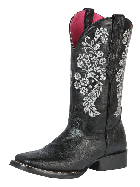 El General Women's Square Toe Cowboy Boot -  Black 44636